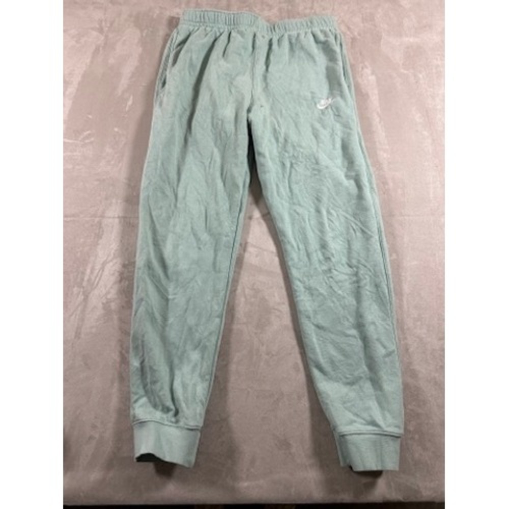 Nike Joggers Womens XL Tall Green Fleece Sweatpants Embroidered Logo Pockets